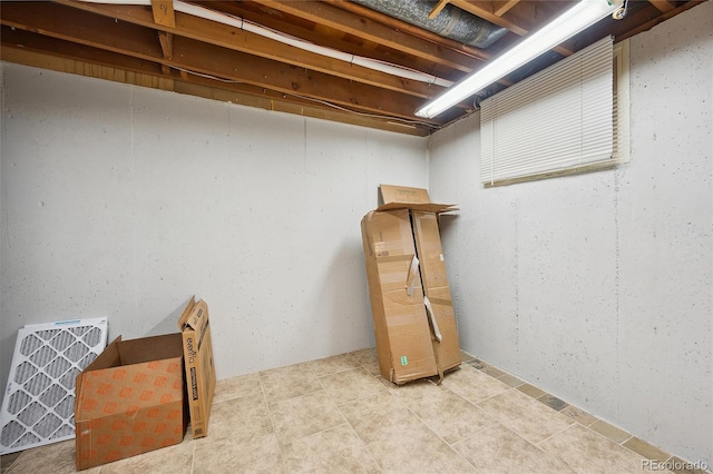 9019 E Oxford Dr, Denver, CO 80237 - unfinished below grade area with light tile patterned flooring