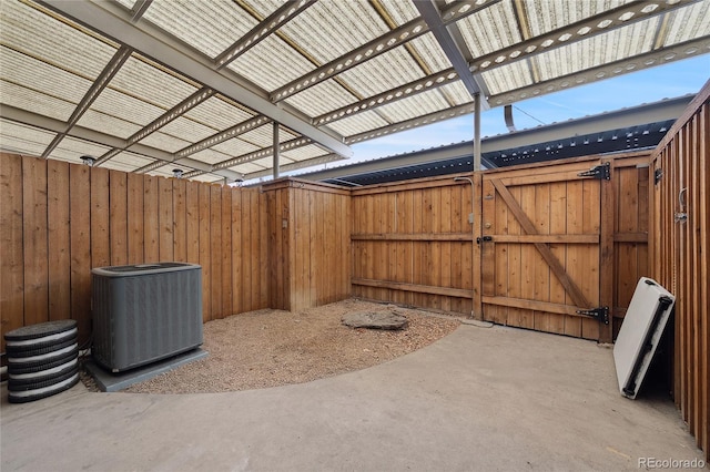 9019 E Oxford Dr, Denver, CO 80237 - view of patio / terrace featuring central air condition unit, a gate, and fence