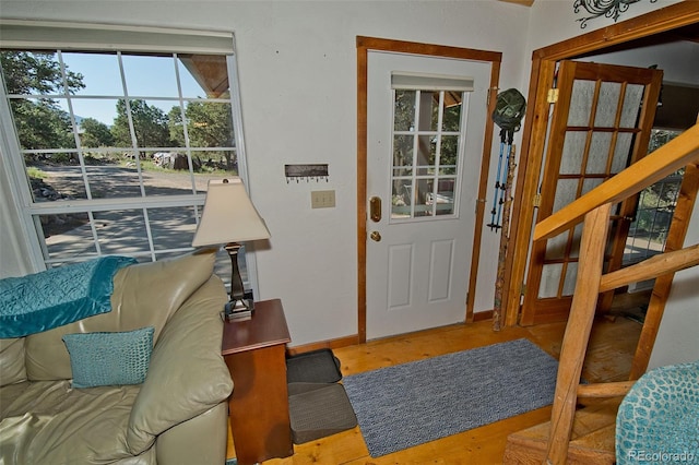 foyer featuring hardwood / wood-style flooring