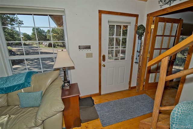 entryway featuring hardwood / wood-style floors