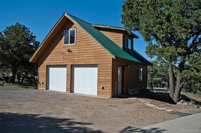 view of garage