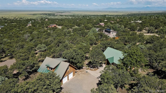 349 Chaparral Way, Crestone, CO 81131 - bird's eye view featuring a view of trees
