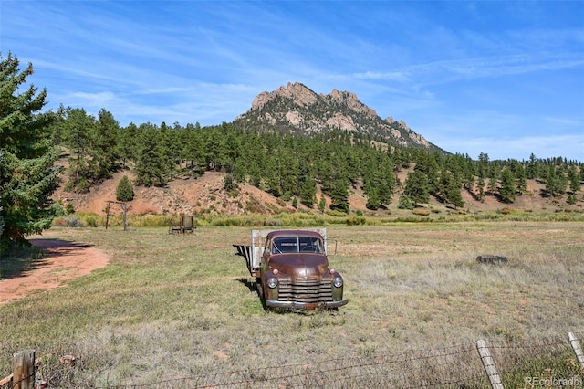 property view of mountains with a rural view