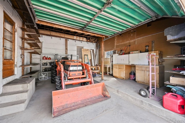 view of garage