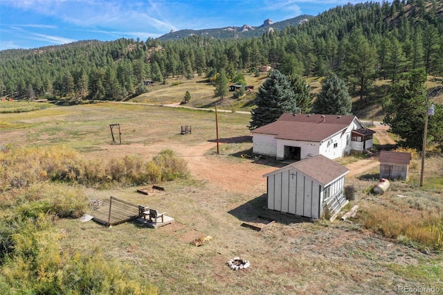 drone / aerial view with a mountain view