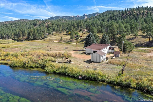 bird's eye view featuring a mountain view