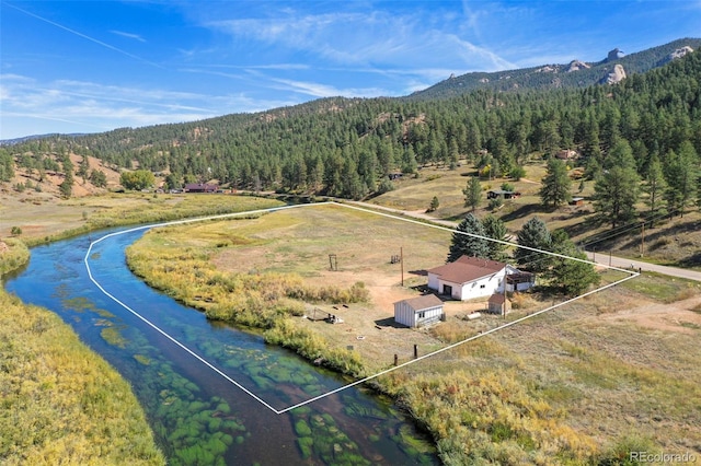 bird's eye view with a mountain view