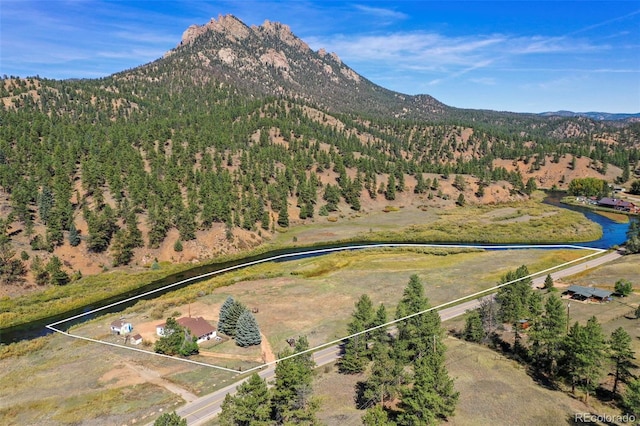 bird's eye view featuring a mountain view