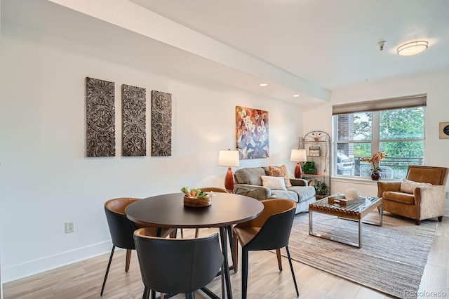2240 N Clay St Unit 406, Denver, CO 80211 - dining area with light wood-style floors, recessed lighting, and baseboards