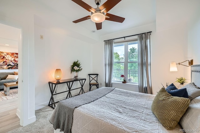 2240 N Clay St Unit 406, Denver, CO 80211 - bedroom featuring baseboards and a ceiling fan