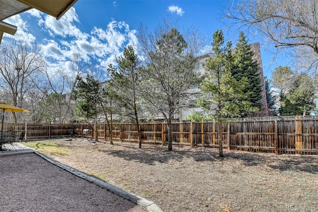 6486 Hawkeye Cir, Colorado Springs, CO 80919 - view of yard featuring a fenced backyard and a patio area
