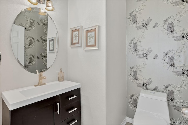 5926 S Elkhart Ct, Centennial, CO 80016 - half bathroom with vanity and toilet