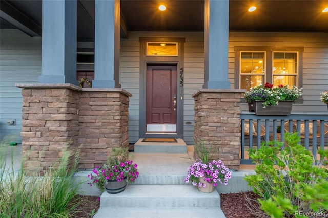 5735 Boston St, Denver, CO 80238 - property entrance featuring a porch