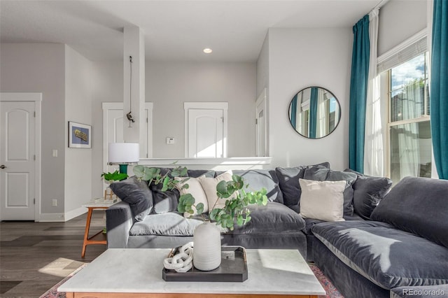 5735 Boston St, Denver, CO 80238 - living room with wood finished floors and recessed lighting