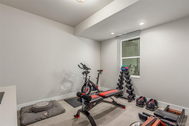 5735 Boston St, Denver, CO 80238 - exercise area featuring baseboards and recessed lighting