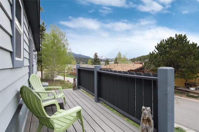 32 Magnum Bonum Dr, Breckenridge, CO 80424 - wooden terrace with a mountain view