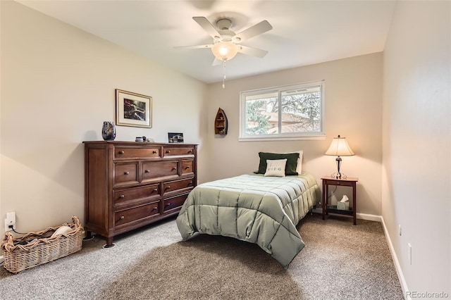 6238 S Cherry Cir, Centennial, CO 80121 - bedroom with light colored carpet, baseboards, and ceiling fan