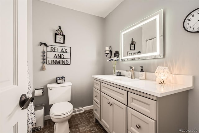 6238 S Cherry Cir, Centennial, CO 80121 - full bathroom featuring baseboards, visible vents, toilet, and vanity