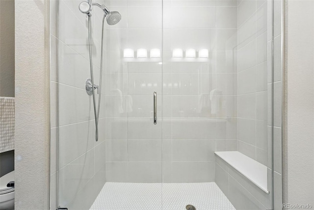 full bathroom with a stall shower