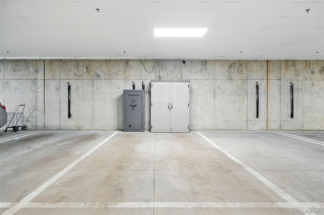 view of parking garage