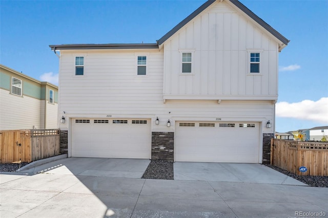 view of front of property featuring a garage