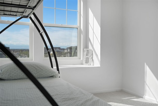 bedroom featuring carpet flooring and multiple windows