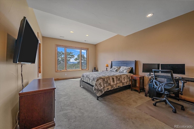 1015 Nob Hill Rd, Evergreen, CO 80439 - bedroom featuring baseboards, carpet, and recessed lighting