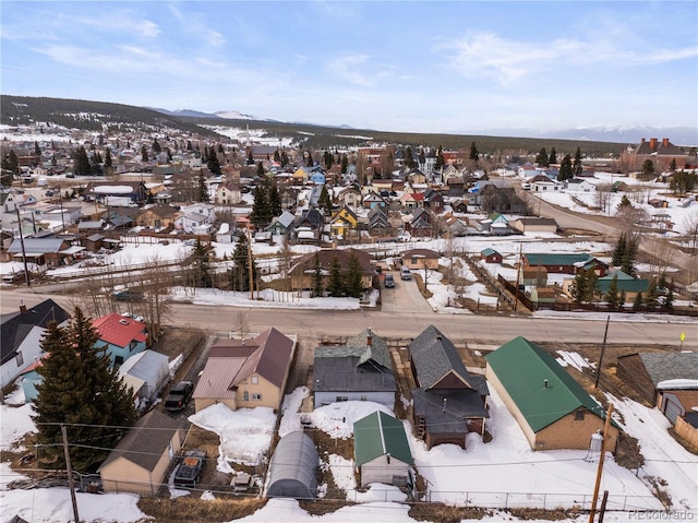 116 E 12th St, Leadville, CO 80461 - snowy aerial view with a mountain view and a residential view