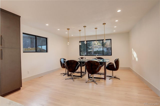 dining area featuring light hardwood / wood-style floors