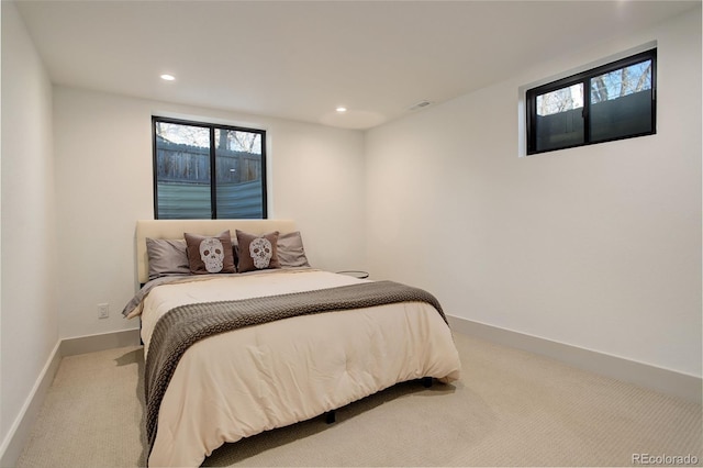 bedroom with carpet