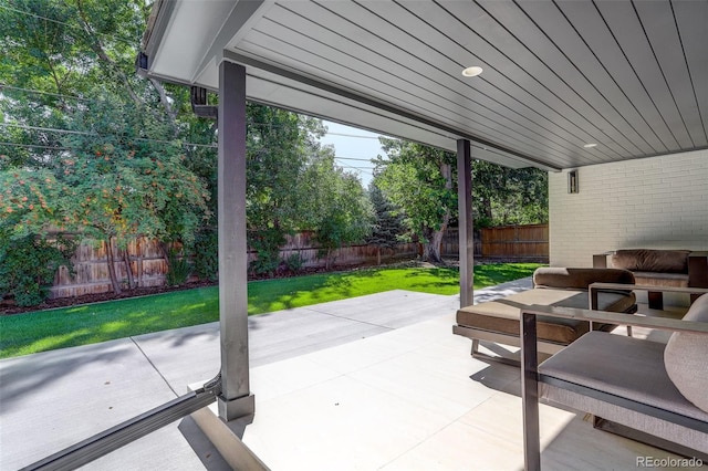 view of patio with an outdoor living space