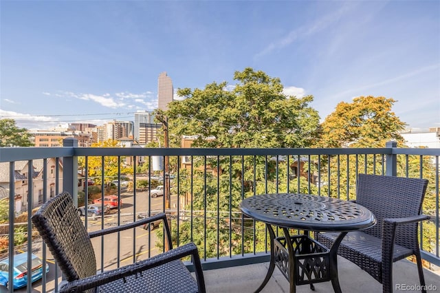 balcony with a city view