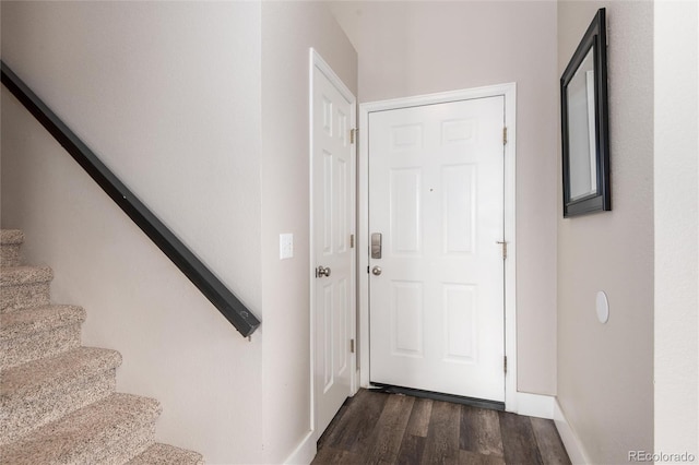 entryway featuring dark hardwood / wood-style flooring