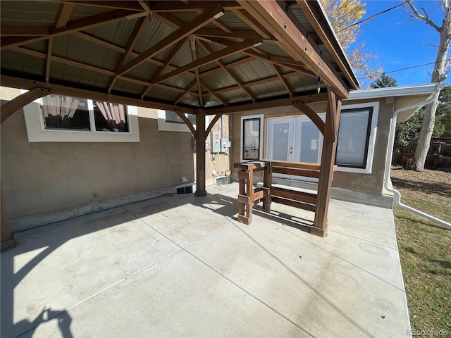 view of patio with a gazebo