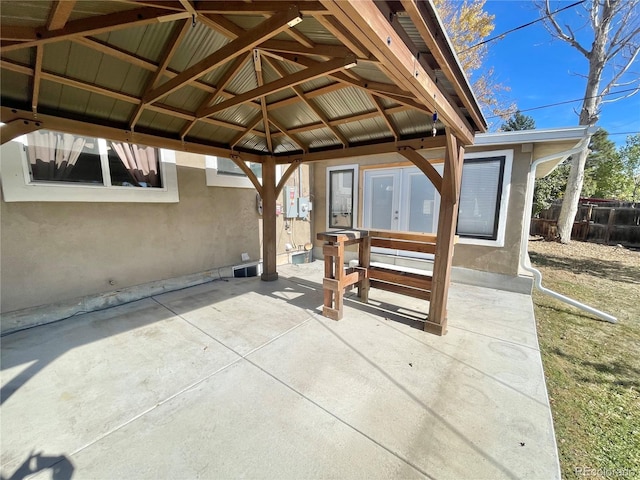 view of patio with a gazebo