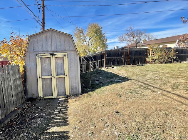 view of outdoor structure with a lawn