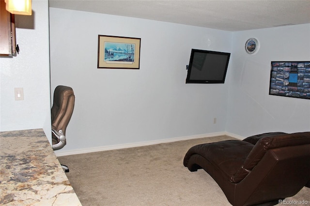 interior space featuring carpet and baseboards
