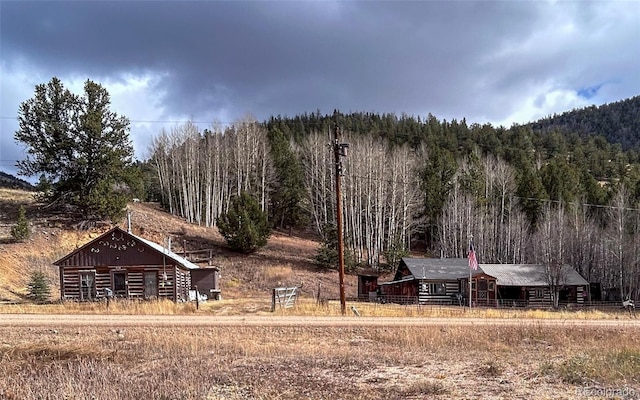 316 S Main, Bonanza, CO 81155 - view of yard featuring a forest view