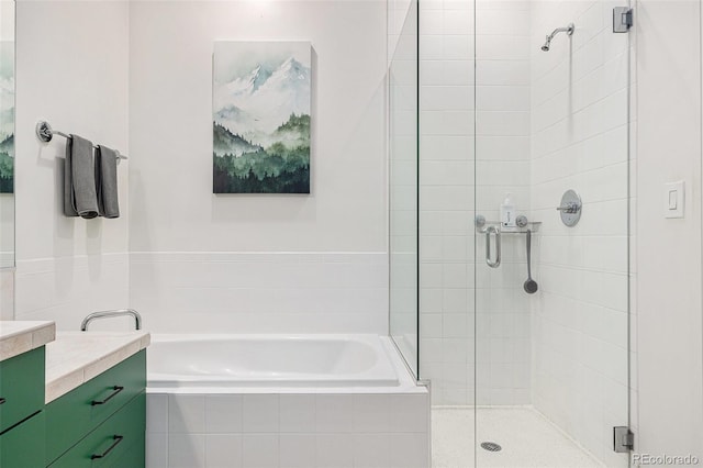 2958 Syracuse St Unit 403, Denver, CO 80238 - full bathroom with a shower stall, a bath, and vanity