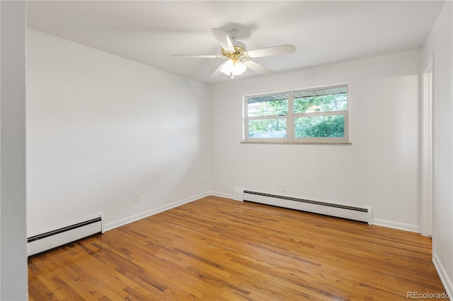 1840 E 84th Ave, Denver, CO 80229 - unfurnished room with baseboard heating, ceiling fan, and light wood-style flooring