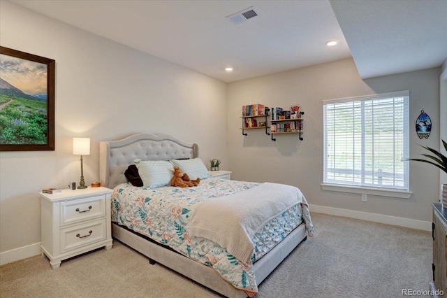 527 Felicity Loop, Castle Rock, CO 80109 - bedroom with baseboards, light colored carpet, and recessed lighting
