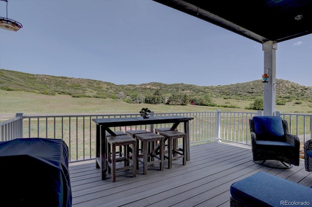 527 Felicity Loop, Castle Rock, CO 80109 - deck with a mountain view, a rural view, and grilling area