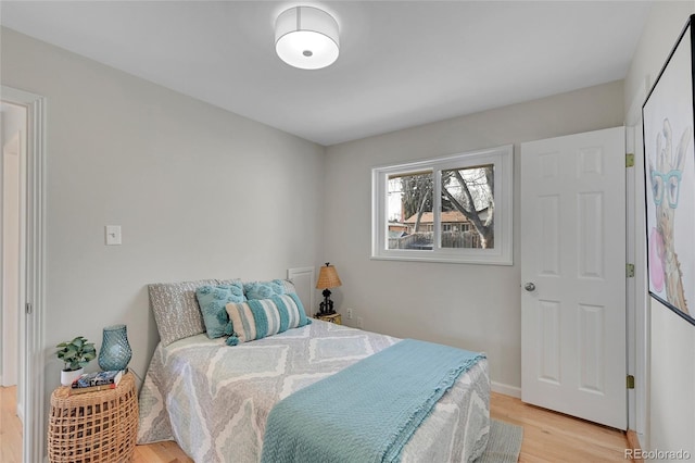 bedroom featuring light hardwood / wood-style floors