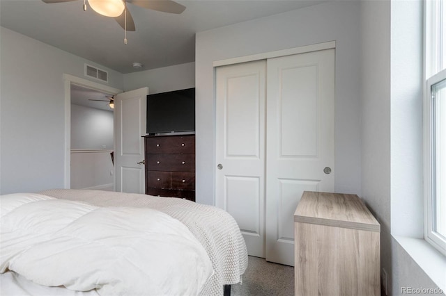 2829 W 53rd Ave Unit 104, Denver, CO 80221 - bedroom with a closet and ceiling fan