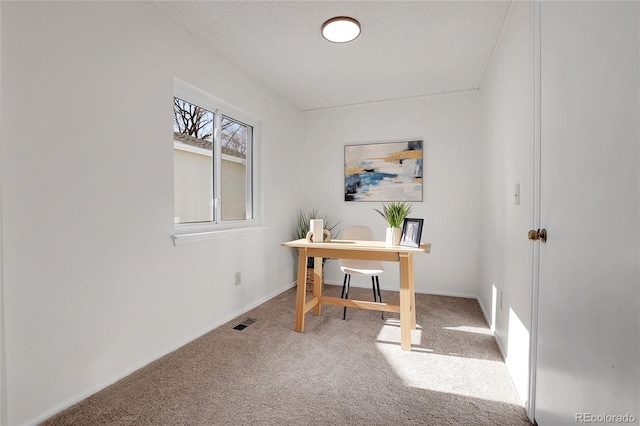 office area with carpet flooring