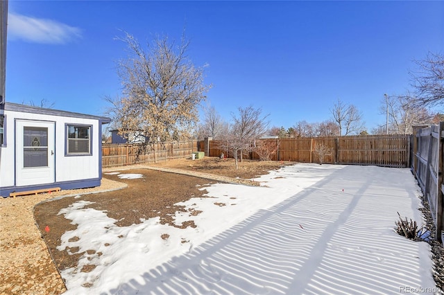 view of snowy yard