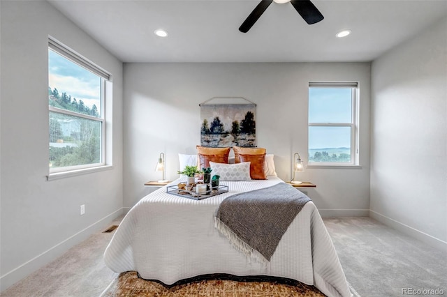265 Upper Glenway, Palmer Lake, CO 80133 - bedroom with carpet floors, ceiling fan, and recessed lighting