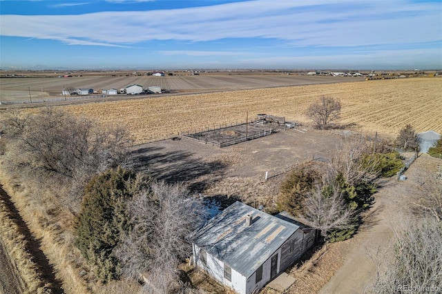 aerial view with a rural view