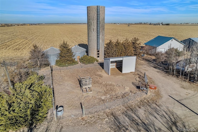 bird's eye view with a rural view