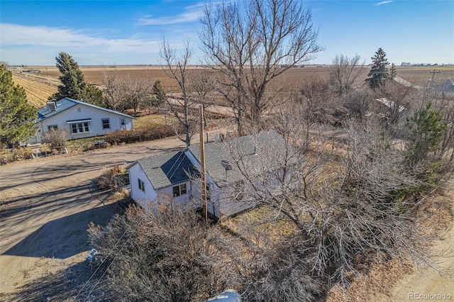 aerial view with a rural view